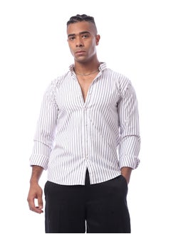 Buy White Cotton Striped Comfy Shirt in Egypt