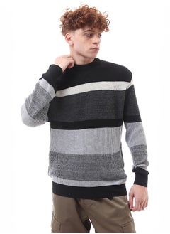 Buy Heather Grey & Black Knitted Slip On Pullover in Egypt