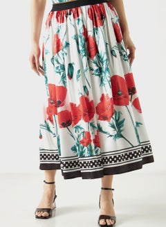 Buy Tiered Floral Print Skirt in Saudi Arabia