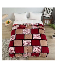 اشتري Super Comfortable Soft Mink Feel Blanket Velvet Stripes Pattern Throw Blanket on Sofa/Bed/Travel Breathable في الامارات