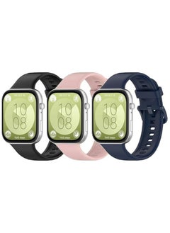 Buy 3 Packs Replacement Bands compatible with Huawei Watch Fit 3,Silicone Sports Wrist Strap Adjustable Wrist Bands for Women Men in UAE