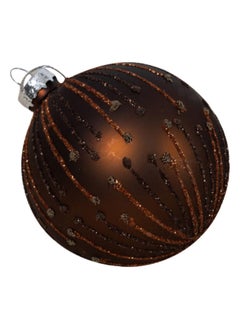 Buy Christmas Glitter Ball, Cocoa Brown - 8 cm in UAE