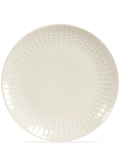 Buy Drops Porcelain Dinner Plate, White - 26 cm in UAE