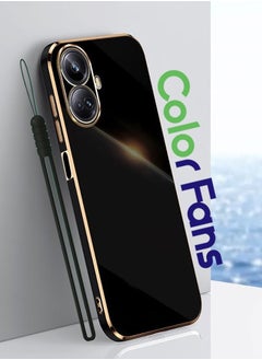 Buy Mobile Phone Case for Realme C55 Electroplated Protective Case Gold-Black in Saudi Arabia