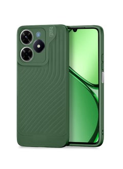 Buy Soft Liquid Silicone With Wavey Texture Case Cover For Realme C61 / Realme C63 4G 2024 Gear4 Dark Green in UAE