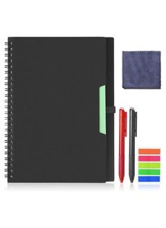 اشتري Reusable Digital Notebook Smart Notepad A5 Wirebound Notebook To Do List Pad  with 2 Pen Sticky Notes Flags and Wipe Lined Notebook for Quick Sketch Cloud Storage and Reuse في الامارات