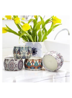 Buy Soy Wax Scented Candles, Portable Metal Tin Scented Candles with Cotton Wick for Indoor Home Summer (3) in Egypt