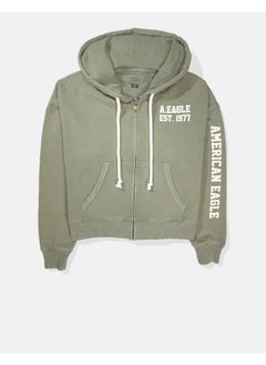 Buy AE Puffy Graphic Zip-Up Hoodie in UAE