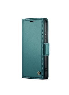 Buy Flip Wallet Case For Samsung Galaxy S24 [RFID Blocking] PU Leather Wallet Flip Folio Case with Card Holder Kickstand Shockproof Phone Cover (Green) in Egypt