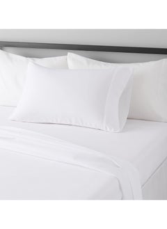 Buy 3-Piece Double Bed Sheet Set: Classic White Comfort in UAE