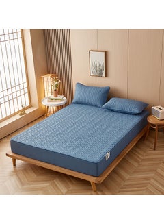 اشتري 3-Piece Fitted Sheet Set, Raw Cotton, Pure Color, Fitted Sheet with 2 Pillowcases, Suitable for 1.8m Bed (180*200)cm في السعودية