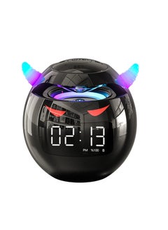 Buy Wireless Bluetooth Speaker, KASTWAVE Led Flash Portable Outdoor Bedside Kids Room Alarm Clock Subwoofer Music Tf Player with Microphone Hands-Free Call (Black) in Saudi Arabia