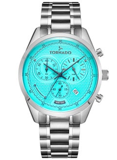 اشتري ساعة تورنيدو للرجال بعرض كرونوغراف مينا تركواز - T20103B-SBSLX في الامارات