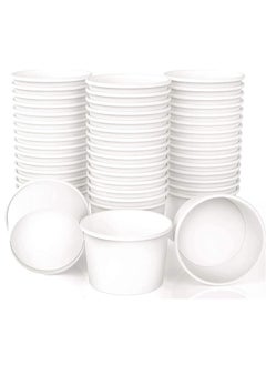 اشتري 50Pc Disposable Paper Ice Cream Cups Dessert Bowls For Frozen Yogurt Soup 4oz في الامارات