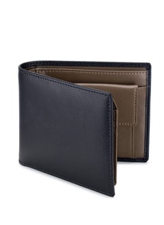 اشتري Leather Men's Wallet with Coin Pocket, RFID Blocking Slim Bifold Credit Card Wallet with ID Window(Dark Khaki) في السعودية