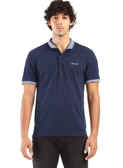 Buy Levi's® mens Contrast Collar Short Sleeve Polo T-shirt Blue, S in Egypt
