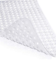 Buy Bathtub Mats, Non Slip Bath Tub Shower Mat with Drain Holes Suction Cups to Keep Floor Clean, Soft on Feet, Bathroom Accessories, Bathroom Mats Machine Washable 80x40cm Clear in Saudi Arabia