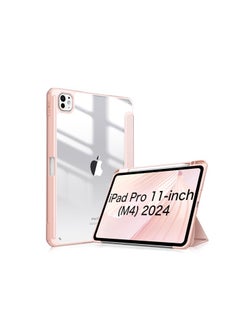 Buy Slim Case for iPad Pro 11-inch M4 (2024) (Model Number: A2836/A2837/A3006) - [Built-in Pencil Holder] Shockproof Protective Cover with Clear Transparent Back Shell, pink in Egypt