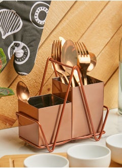 Buy Stainless Steel 2 Compartment Cutlery Caddy in UAE