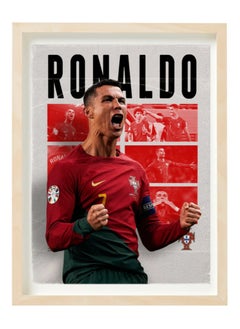 Buy Cristiano Ronaldo Portugal Framed Poster 30x40cm - CR7 -Football Memorabilia, Soccer Collectible, Gift for boys in UAE