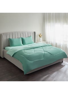 Buy Derby 3-Piece Reversible Microfiber King Comforter Set 240 x 220 cm in Saudi Arabia