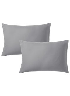 اشتري Premium Grey King Pillow Cases - 2 Piece Set Pillow Cover - Soft Brushed Microfiber Fabric - Pillow Cases Standard Size (20x40 Inches) by Infinitee Xclusives في الامارات