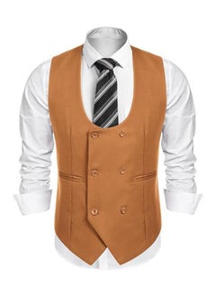 اشتري New Men's British Fashion Slim Fit Suit Vest في الامارات