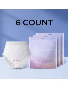 Buy Disposable Period Pants for Sanitary Protection, 6 Count Sanitary Pads Pant Style, Protective Underwear for Women, Super Guard Short Type in UAE
