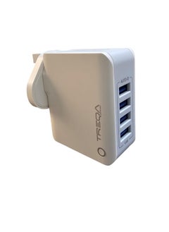 اشتري Treqa 4-Port USB Wall Charger White في السعودية