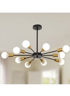 Buy Modern Sputnik Chandelier Gold Mid Century Island Pendant Light Fixture 10 Light Ceiling Chandeliers for Kitchen Dining Room Bedrooms in Saudi Arabia