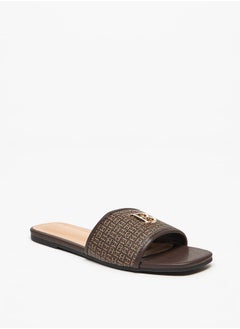 Buy Logo Accent Slip-On Sandals in UAE