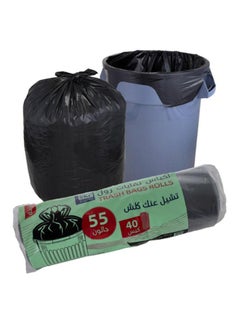 Buy Garbage bags, 55 gallons, large size, black color, 40 bags * 10 rolls in Saudi Arabia