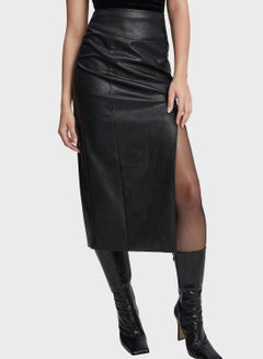 Buy Pu Side Slit Skirt in Saudi Arabia