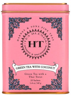 Buy HT Tea Blend Green Tea with Coconut 20 Tea Sachets 1.4 oz (40 g) in UAE