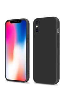 Buy INFOSUN Compatible with apple iPhone X/Xs Full Coverage for Protective Case, Ultra Slim Soft Silicone Gel TPU Cover, Matte Surface Ultra-Thin Case, for iPhone X/Xs(Black) in Saudi Arabia