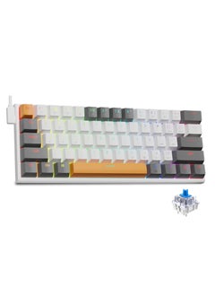 Buy Z-11 61 Keys Mechanical Gaming Keyboard,Blue Switch 60% Wired Compact Keyboard,RGB Backlit and Metal Panel for Windows,Mac OS-White Grey in Saudi Arabia