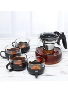 Buy Double wall glass teapot set with filter and 4 cups in Egypt