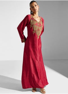 اشتري Embellished Embroidered Jalabiya في الامارات