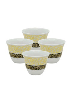 Buy Ceramic Cawa Cup, P00005, 4 Pcs Set - Style 2, 90Ml in UAE