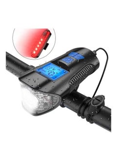 Buy Bicycle Light Set With Horn And Speedometer USB Rechargeable LED Bike Headlight in Saudi Arabia