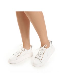 Buy Genuine Leather Plain Lace Up Leather White Sneakers in Egypt