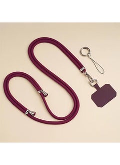 Buy Phone Lanyard, Universal Crossbody Cell Phone Lanyards, Multifunctional Nylon Patch Adjustable Shoulder Neck Strap Compatible with Most Smartphones（Claret） in UAE