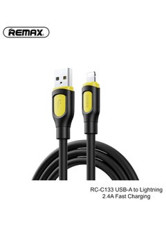 اشتري RC-C113 Ruinay Series USB A to Lightning Charging Data Cable,1M, USB C, 2.4A Fast Charging, Black, for iPhone 14 13 12 11 X Xs Pro, Pro Max, Plus, iPad في السعودية