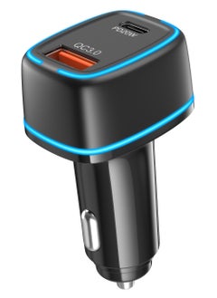 Buy USB C Car Charger, 38W  Car Adapter With 20W PD Port  and 18W Fast Charge And Type-C To Type-c Cable Black in Saudi Arabia