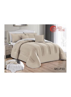 Buy Double quilt set, two-sided mattress, consisting of 8 pieces, microfiber, comforter size 240 by 260 cm in Saudi Arabia