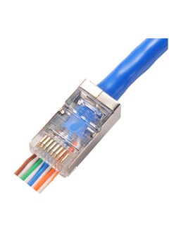 اشتري DKURVE RJ45 Connector Cat6 Cat5e Cat5 Pass Through Shielded Ends 8P8C Ethernet Cable Crimp Connector 3u Modular Plug في الامارات