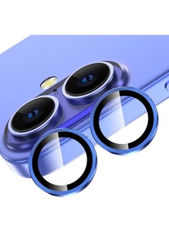 Buy Camera Lens Protectors for iPhone 16/16 Plus Armorite Individual Lens Protectors, Scratch-Resistant Ultra-thin Tempered Glass with Aluminum Edging, (Ultramarine) in UAE