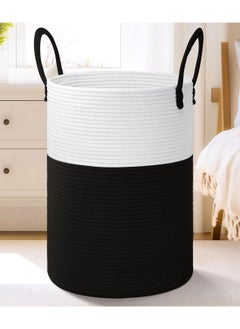 Buy Laundry Basket,Woven Cotton Rope Laundry Hamper,80L for Decorative Storage of Dirty Clothes,Toys and Blankets in Bathroom,Baby Room and Living Room in UAE