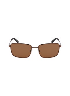 Buy Men's UV Protection Rectangular Shape Metal Sunglasses N102SP-210-5518 - Lens Size: 55 - Matte Brown in Saudi Arabia