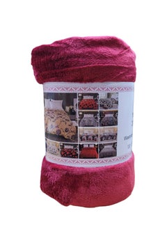 Buy Fleece Blanket 200x240Cm Soft-Fluffy Blanket-Warm For Sofa And Bed-Easy To Carry-Maroon Colour in UAE